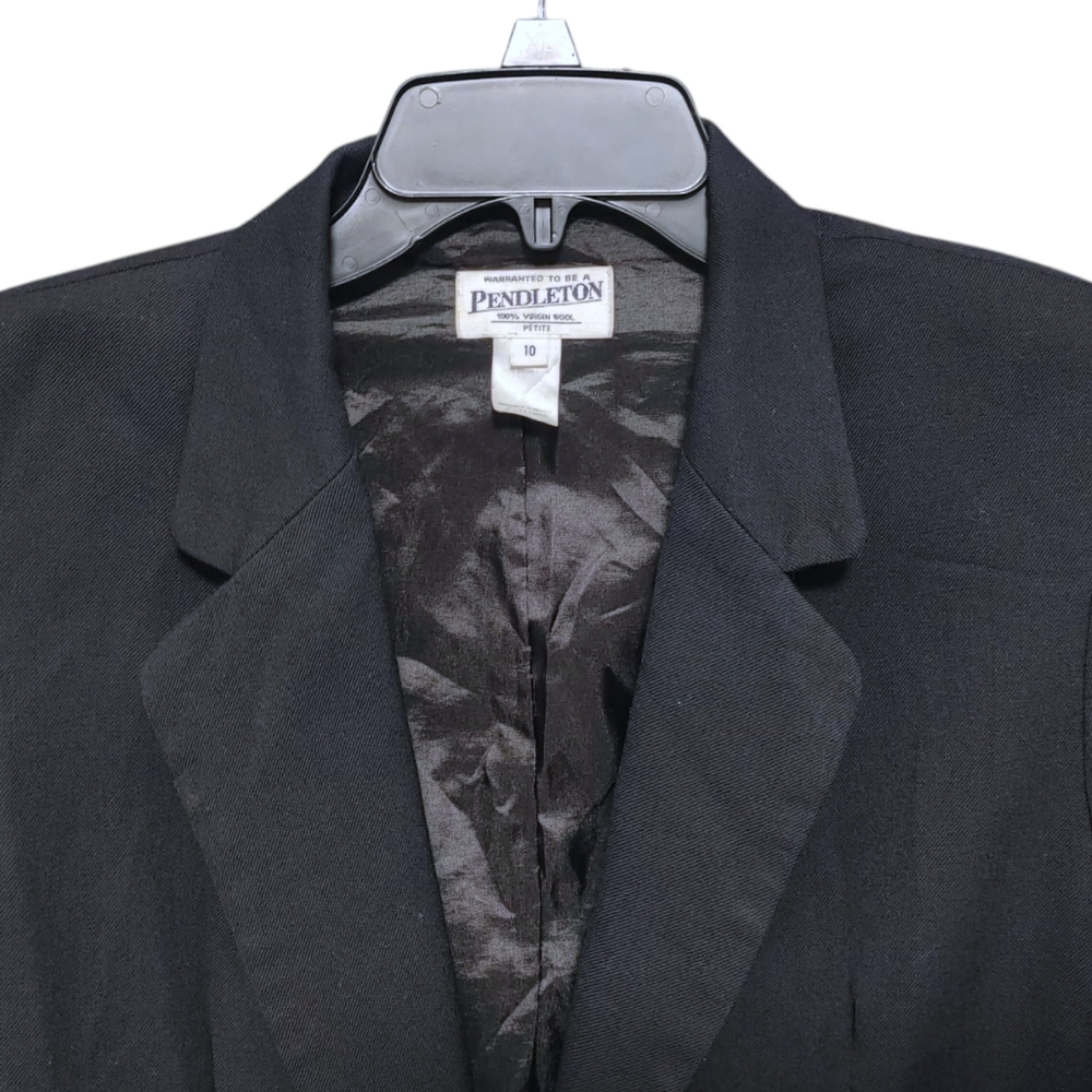 Pendleton Black Classic Single Button Wool Blazer… - image 3